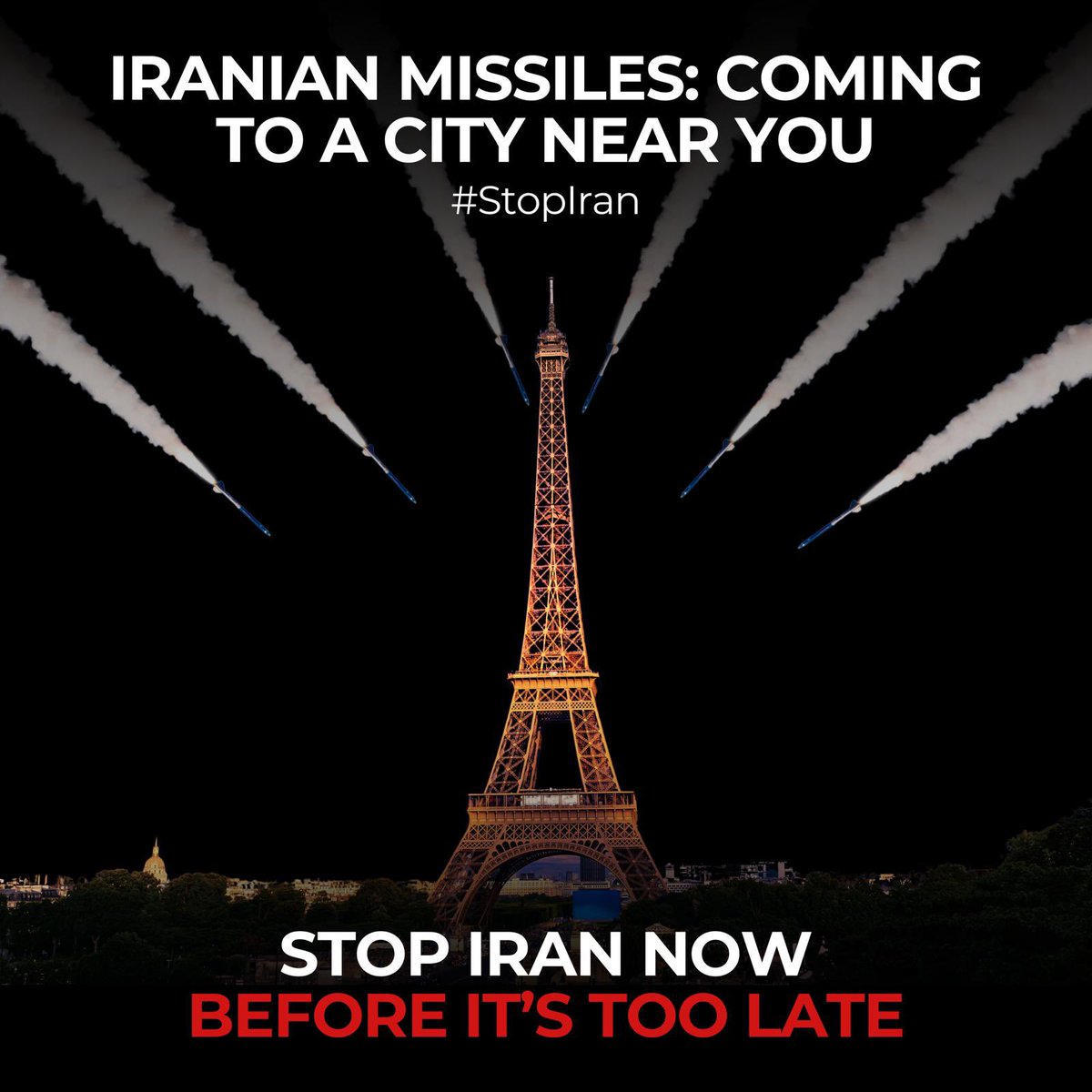 Iran's recent attack on Israel is just a preview of what cities around the world can expect if the Iranian Regime is not stopped. 

The world must designate the IRGC as a terrorist organization and sanction Iran's ballistic missile program, before it's too late. 

#StopIran