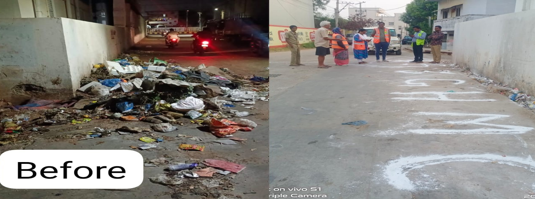 Our Strive to eliminate GVP's makes much difference on the streets of LB NAGAR. Let's rewrite the script of our streets with cleanliness as the leading role. let's commit to responsible waste disposal and maintain the beauty of our city. #CleanHyderabad #BasthiActionPlan