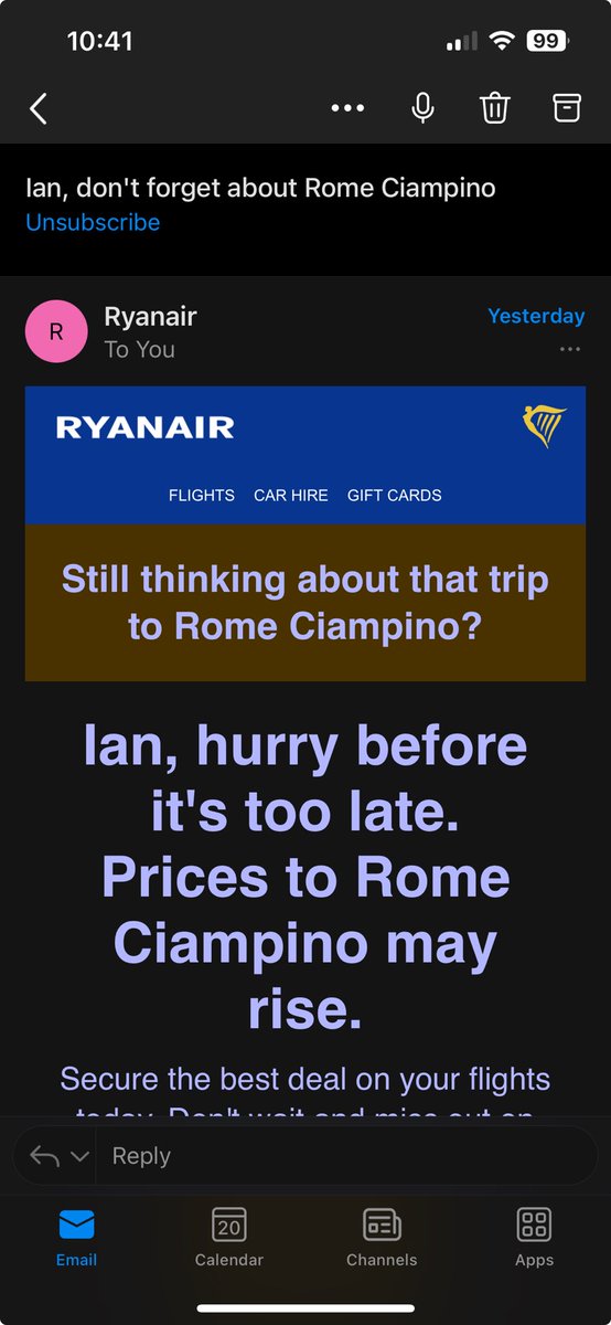 ⁦@Ryanair⁩ thanks for bringing it up. Didn’t want to go anyway. Twats