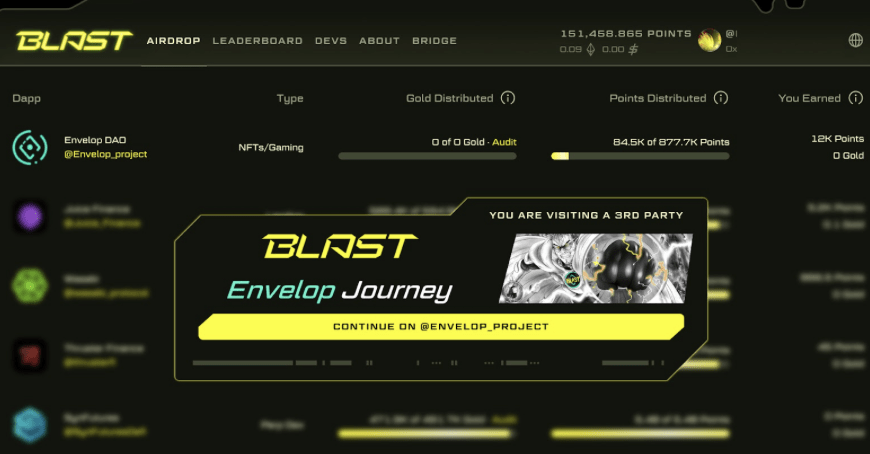 Envelop_project's tweet photo. Envelop's Programmable Assets brings new narrative in @Blast_L2 :
- skill #tokens, 
- tradable vested allocations, 
- liquid  #farming with no loss of #APY , 
- tradable non-custodial #crypto funds, 
- #P2P  swap with decentralized #Liquidity , 
- dynamic onchain reputation system and much more 

https://t.co/qDwnmVjDdA