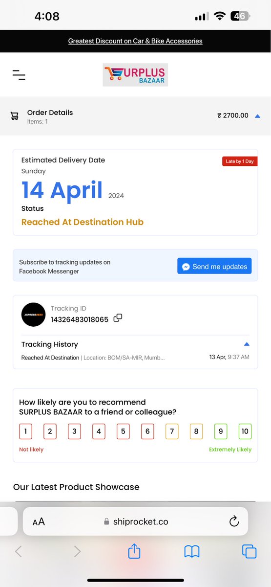 Pratik2192's tweet photo. Such a pathetic service from courier partners @XpressBees_IN @ShiprocketIndia https://t.co/1ZQOrygIZB