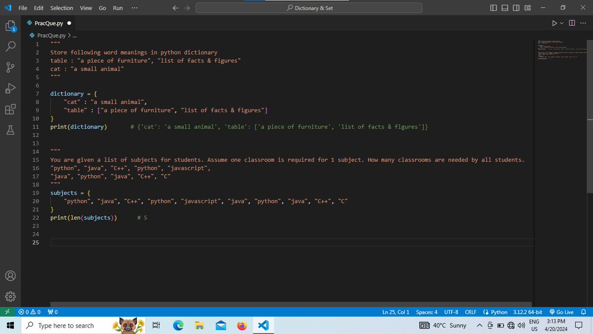Joy__Khatri's tweet image. 💡 On Day 9, I embraced the power of Python sets! 🔍 Mastering union, intersection, and more - shaping data with precision and efficiency! 🔄
#PythonAdventure
#SetWisdom
#pythonprogramming 
#Python 
#coding 
#codinglife 
#CodingJourney
