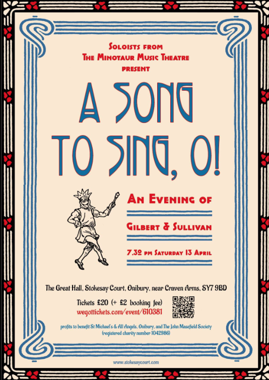 Last Saturday, we were entertained by The Minitaur Music Theatre for an evening of Gilbert & Sullivan with 'A Song To Sing, O!'. Thank you so much to Phil Errington, Victoria Mulley, Helena Culliney, @alexjcarp, Stuart D. Barker, Alaric Barrie, & Mark Pim. #Ludlow #Shropshire