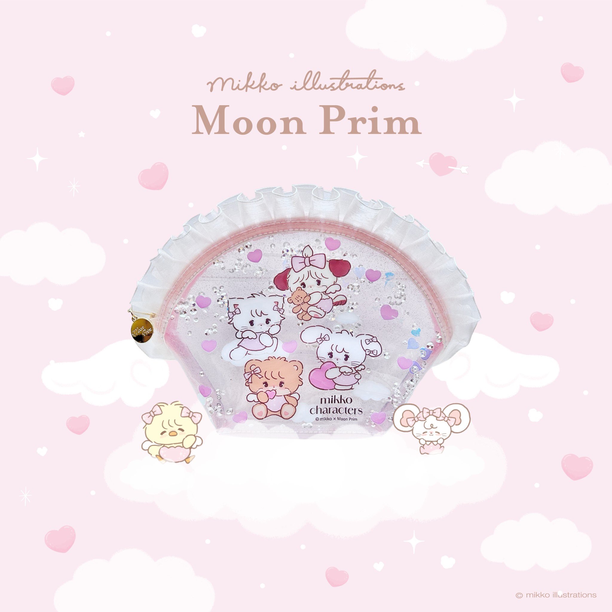 mikko popup Moon Prim クリアポーチ クリアファーポーチ ムース