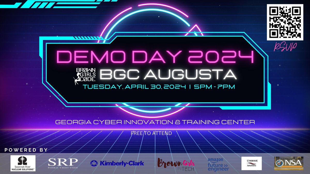 BrownGirlsCode's tweet image. BGC Augusta Demo Day 2024! You are invited to attend. Tuesday, April 30th at 5PM EST. RSVP now. evite.com/event/01A9LO45…