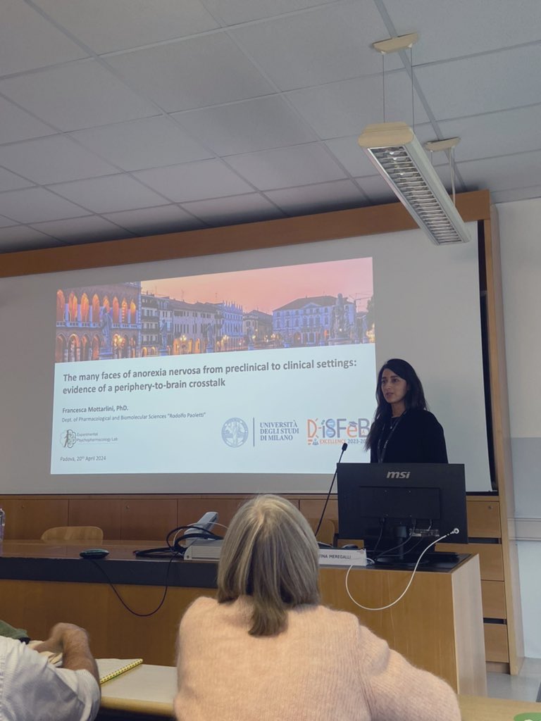 PsychopharmLab's tweet photo. Today at the #BRinED in Padova discussing about body representation in #AnorexiaNerovsa presenting our data bridging preclinical research into the clinical settings! 
Great opportunity to get in touch with senior experts in the field! https://t.co/8gKejIb0Rp