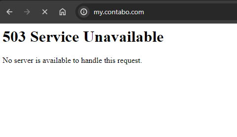 RyanMoodGAMING's tweet photo. @ContaboCom Status page says there are no issues but our VPSs have gone down and we are getting this error on the panel https://t.co/TRV1cM4vKx