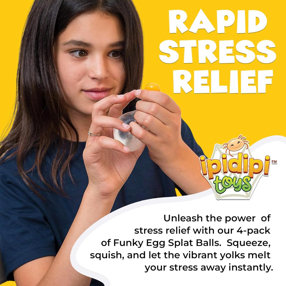 Unleash the power of stress relief with this squishy toy! 😉 bit.ly/47kzZ41  #Ipidipitoys #FunkyEggSplatBall #Squishy #Squishies #SquishyToys #StressRelief #AnxietyReducer #SensoryPlay #TensionRelief #ToyForChildren #FunToy