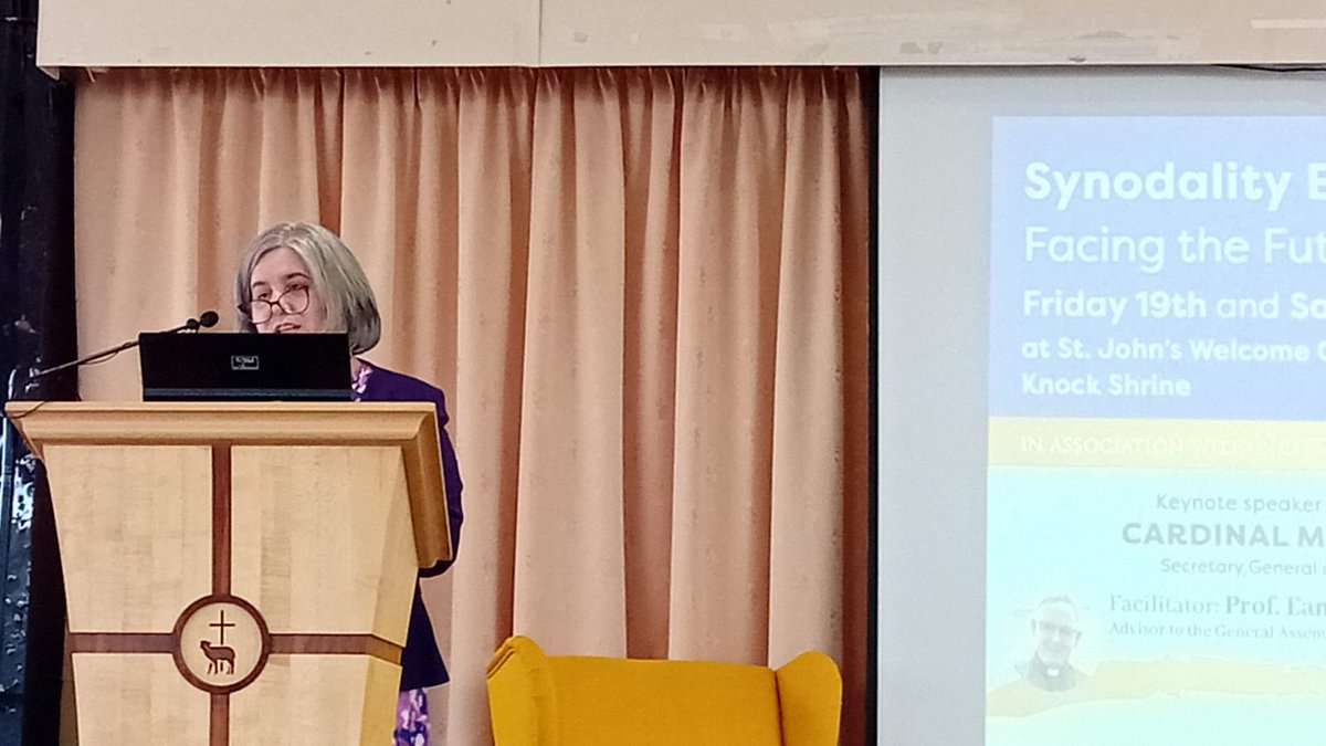 Julieann Moran speaking about the training courses which have taken place throughout Ireland to sustain synodality in the Irish Catholic Church. The purpose is to draw in more voices to the process. @synodalpathway @Synod_va @Jimforthesoul