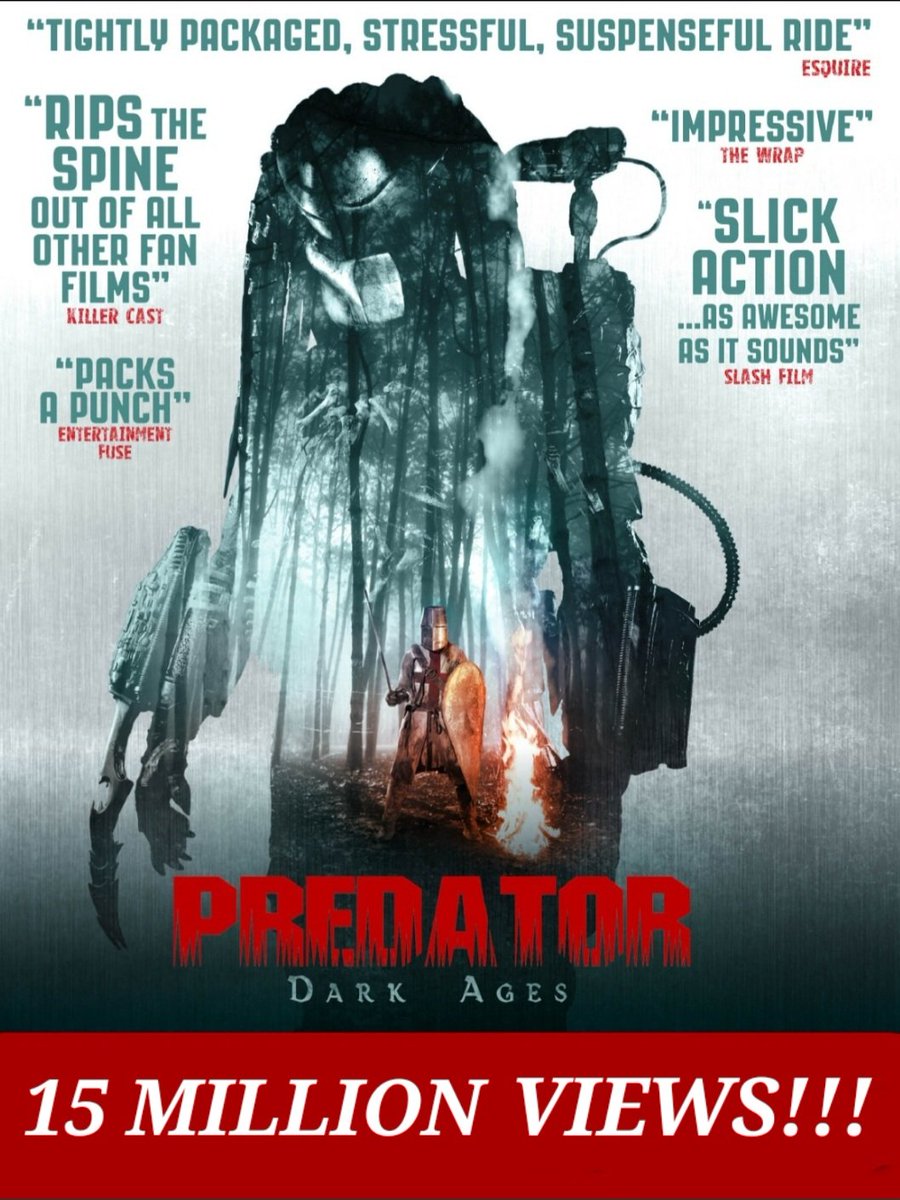 Amazing to see that Predator Dark Ages has just hit a staggering 15 million views on #YouTube!!! So happy to see it still getting so much love!! 😉🎥🎬
#predator #medieval #short #film #movie #fanfilm <a href="/tallynator101/">James Bushe</a>