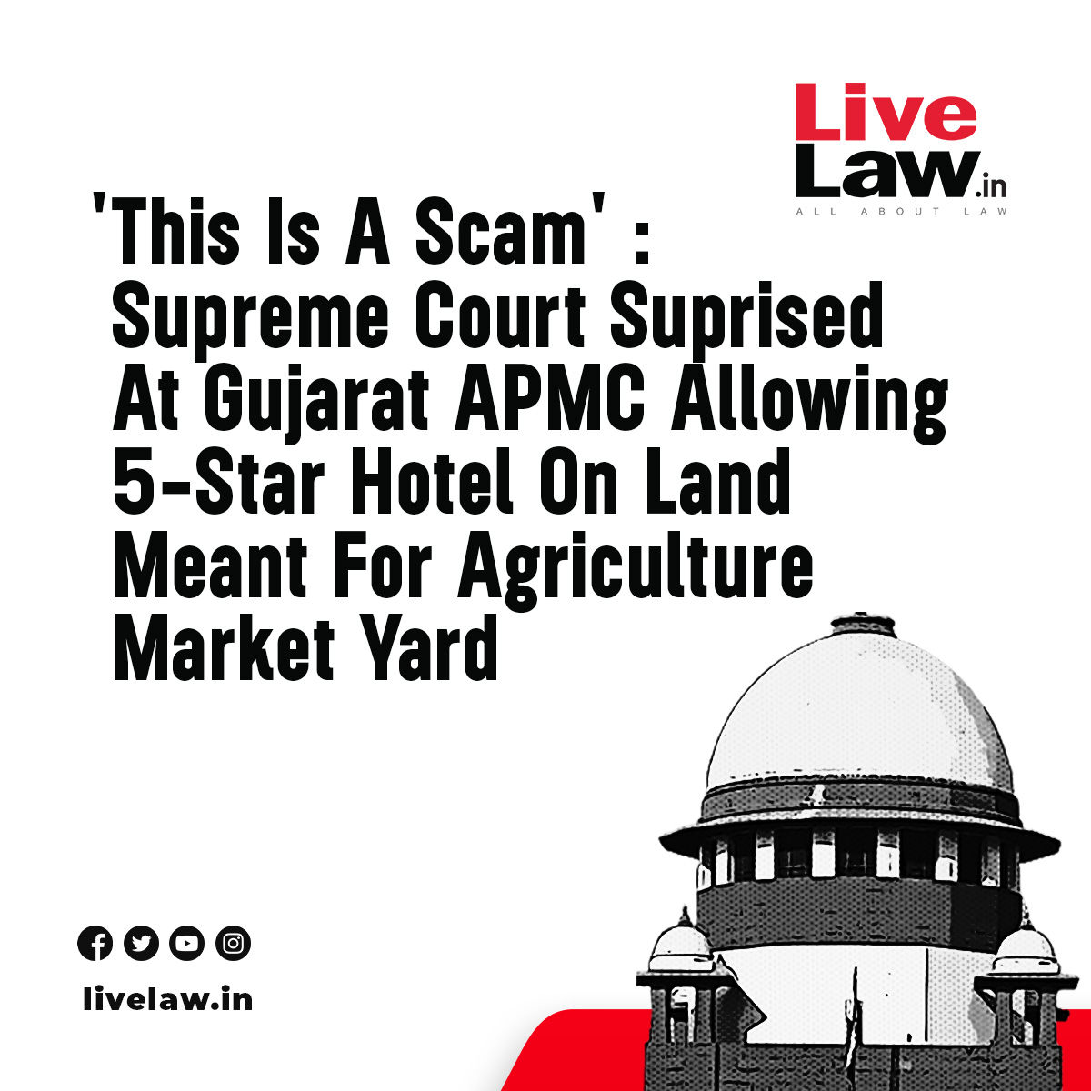 The Supreme Court on Friday (April 19) declined to interfere with the order passed by the Gujarat High Court directing the Agricultural Produce Market Committee (APMC), Surat to auction the land allegedly misappropriated for the construction and running of a 5-star hotel. Read