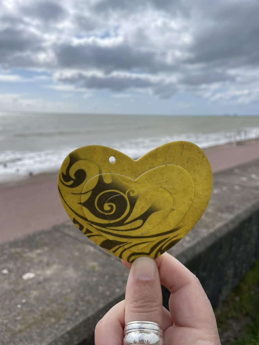 Awarded myself a green star & yellow heart for services to beach cleaning 😇 #beachclean #airfreshener #star #heart #love #loveyourbeach #plastic #green #doingourbit
