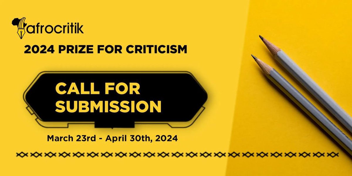 🚨Afrocritik's inaugural Prize for Criticism is still open for submission. ✨ Submit your best review of the three selected African novels - •'Affection & Other Accidents' by Dami Ajayi, •'Dreaming of Ways to Understand You' by Jerry Chiemeke, and •'His Only Wife' by