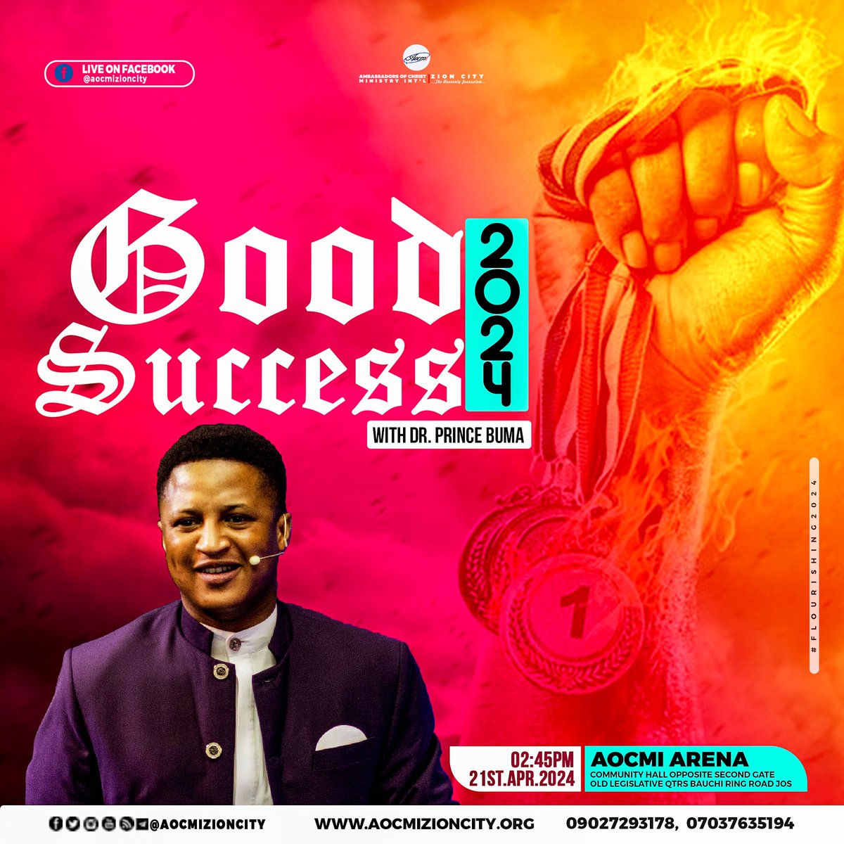 aocmizioncity's tweet photo. IT'S GOOD SUCCESS SZN!

 Join us this Sunday, 2:45PM at the Aocmi Arena.

Tell someone to tell someone 

#GoodSuccess2024
#TheNextBigThing
#Ppteaching
#2024Flourishing
#AOCMIglobal
#ZionCityNation
#TheSuperMegaChurch
#TheSupernaturalAdvantage
#TheHeavenlyJerusalem https://t.co/ATNtBp9DBN
