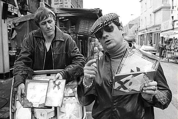 Definitely the eighties for comedy...what a great photograph scene from only fools series...its pure quality.