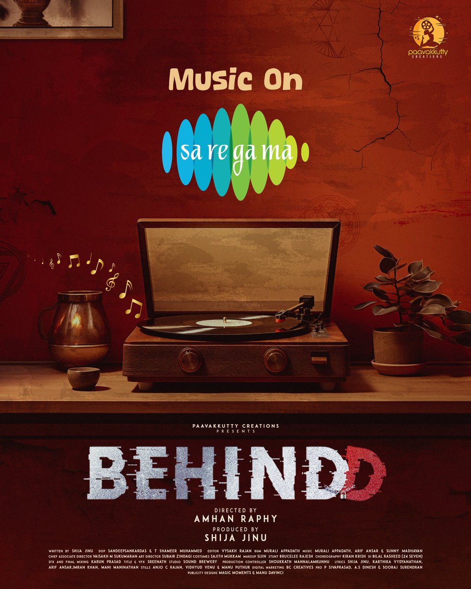 Elated To Collaborate with Team #BEHINDD 😎💥

Get Ready For Spine-Chilling #MusicOnSaregama 🎶

@soniya_agg #JinuEThomas #ShijaJinu #AmhanRaphy #mareenamichaelkurisingal #nobimarcose #PaavakkuttyCreations