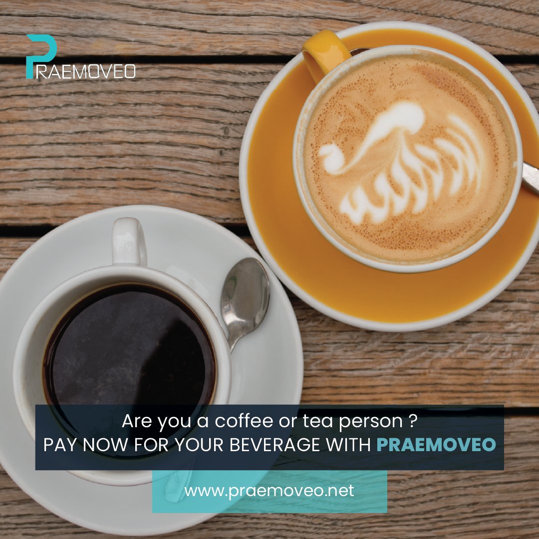 Praemoveoapp's tweet photo. Are you team coffee or tea ? Either way, enjoy your favorite brew hassle-free with Praemoveo! Pay for your beverage now with ease. 
https://t.co/7MyDPPBxlv

#Praemoveo #Coffee #Tea #PayWithPraemoveo https://t.co/rN9GdHHmwu