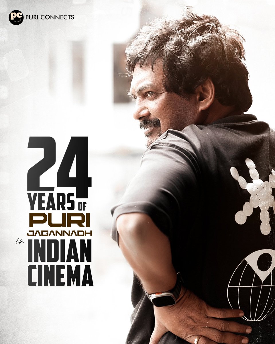 The man who made the masses go wild for their favourite heroes, #PuriJagannadh completes an inspirational 24 Years in Indian Cinema ❤️‍🔥 After earning an irreplaceable position in the audience hearts, he's coming to exceed his legacy with the #DoubleISMART🔥…