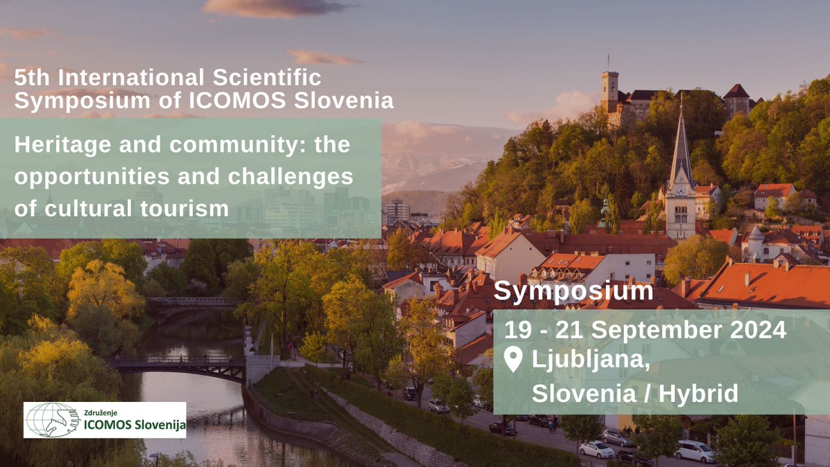 ICOMOS's tweet image. 📣 5th Intl. Symposium of ICOMOS Slovenia on 19-21 Sep

💬 Role of #LocalCommunities in #CulturalTourism, challenges faced when implementing #SustainableDevelopment and #Inclusive tourism policies in CH sites.

🔴 Deadline for registrations: 5/09/24
ℹ️ buff.ly/4d70Zbl