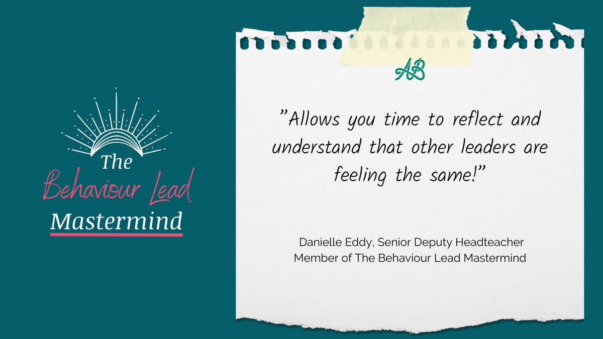 Feedback from Senior Deputy Headteacher in the Behaviour Lead Mastermind. Leading on Behaviour too? Need support? Ideas? A place to air your frustrations? Short + long term solutions? Join us here - bit.ly/BehLeadMasterm…