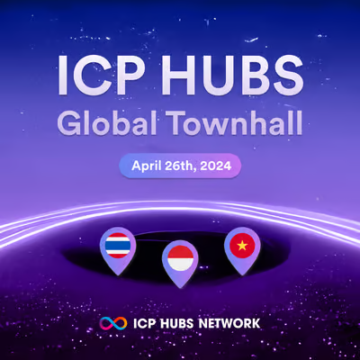 🚨Join the #ICP Hubs Global Townhall Next Friday! The Internet Computer community is coming together for an epic 2-hour digital event on Friday, April 26 from 12pm to 2pm GMT+7. The #ICP Hubs Global Townhall will cover everything happening with building on the Internet