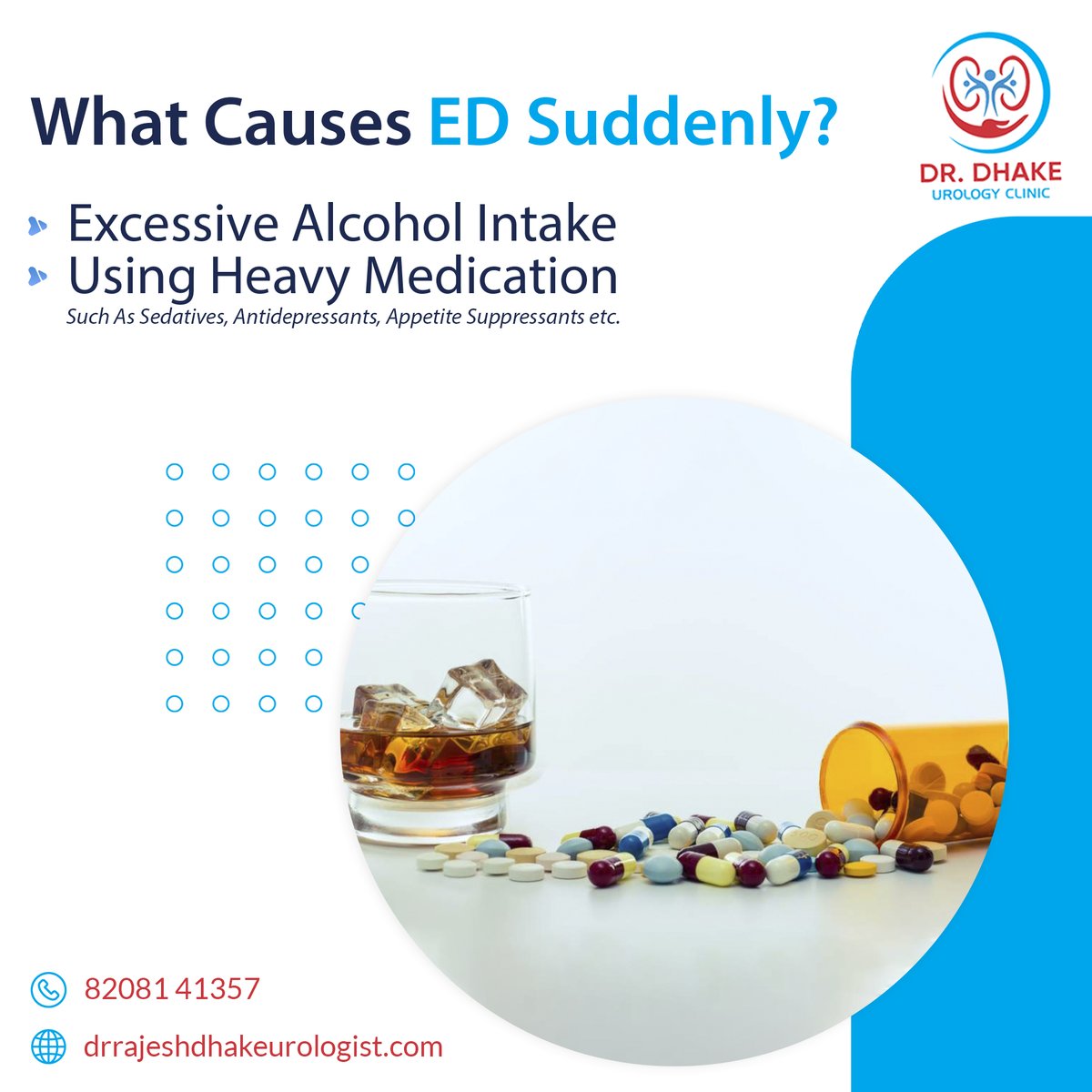 DrRajeshDhake2's tweet image. What Causes ED Suddenly? 🤔 Excessive Alcohol Intake 🍷, Heavy Medication 💊. Don&apos;t let these factors hinder your intimate life! Seek professional guidance for a solution. 🩺

🌍 drrajeshdhakeurologist.com
📲 8208141357
maps.app.goo.gl/C2vdXrsQ1Q8HT5…

#EDHelp #ErectileDysfunctionHelp