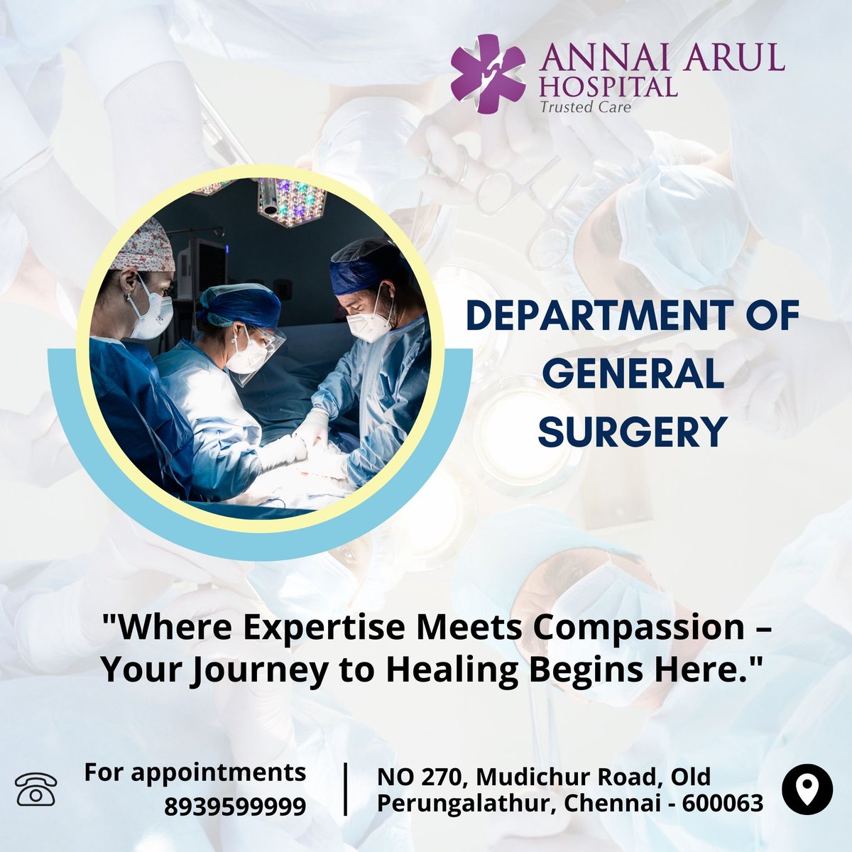 'Annai Arul Hospital: Precision in Every Incision, Excellence in Every Procedure.'
 'Where Expertise Meets Compassion – Your Journey to Healing Begins Here.'

 #AnnaiArulHospital
 #SurgicalExcellence
 #HealingWithCompassion
 #GeneralSurgery

annaiarulhospital.com/general-surger…