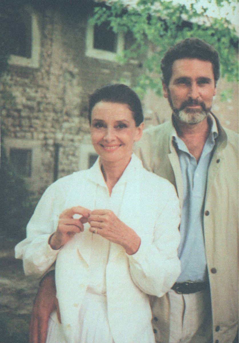 Audrey Hepburn and Robert Wolders photographed circa 1980, Switzerland