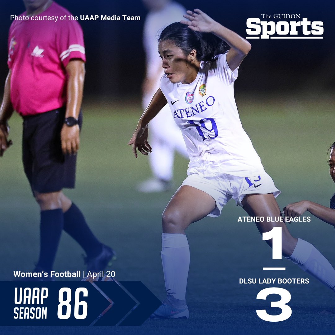 STRUGGLES PERSIST FOR THE BLUE EAGLES The Ateneo Women's Football Team suffers its fifth defeat in their penultimate match of UAAP Season 86 against the DLSU Lady Booters. #AteneoFootball #OneBigFight #UAAPSeason86