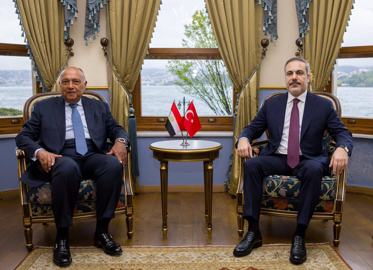 Minister of Foreign Affairs @HakanFidan hosted Sameh Shoukry, Minister of Foreign Affairs of Egypt, in Istanbul. 🇹🇷🇪🇬