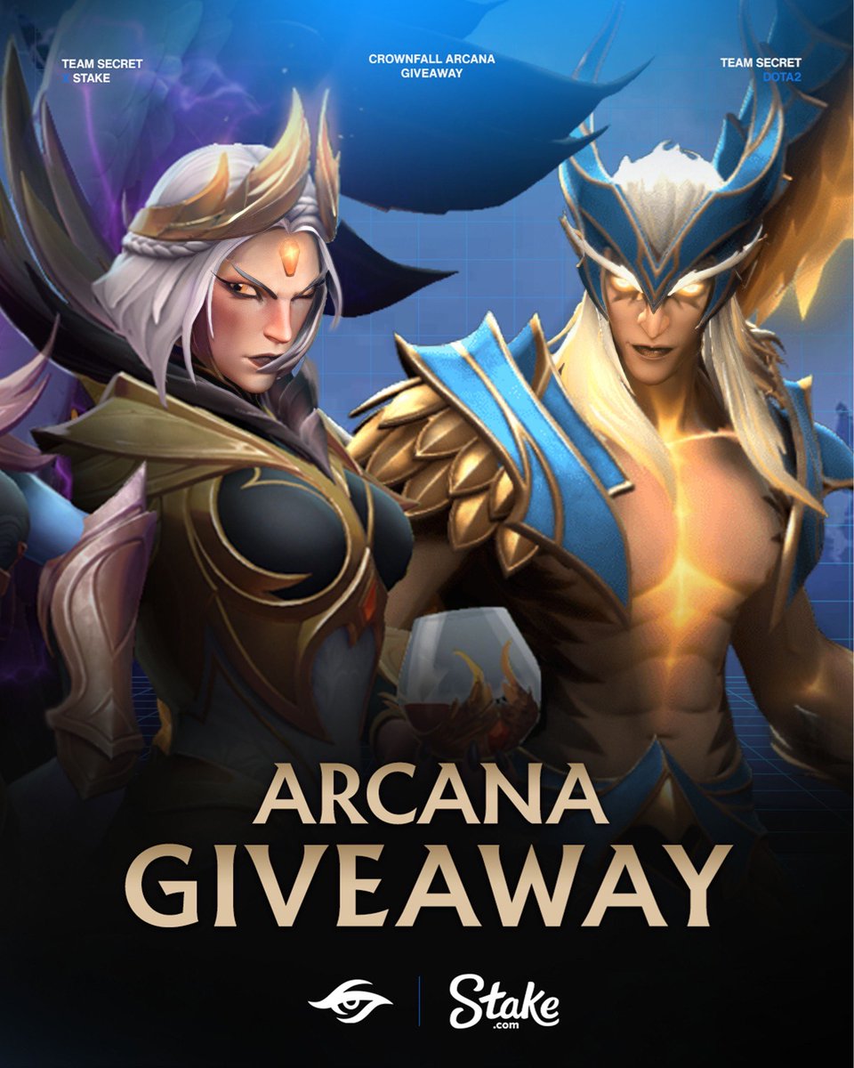 We've all been waiting for it: Crownfall is here. Together with @stake, we are giving away 3x Vengeful Spirit Arcanas and 3x Skywrath Mage Arcanas! To enter: ✅ Follow @teamsecret & @stake 🔁 Retweet & Tag 1 friend Winners will be messaged in 7 days, good luck 💙