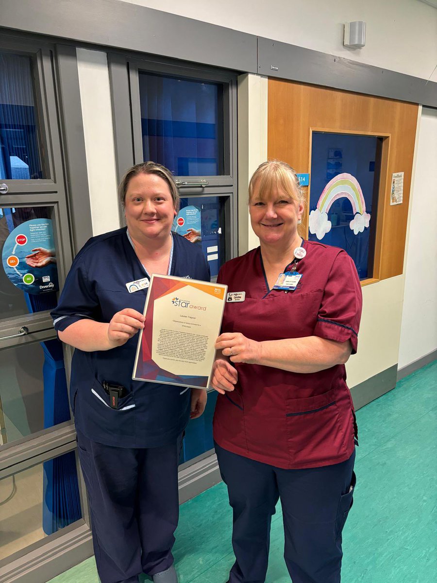 Congratulations to @LaurenTraynor3 SCN in Surgical paediatrics who recently won a @NhsgStarAwards “Lauren continually goes over and above for her staff, patients , families and wider team….” Was just part of her nomination. Congratulations Lauren.