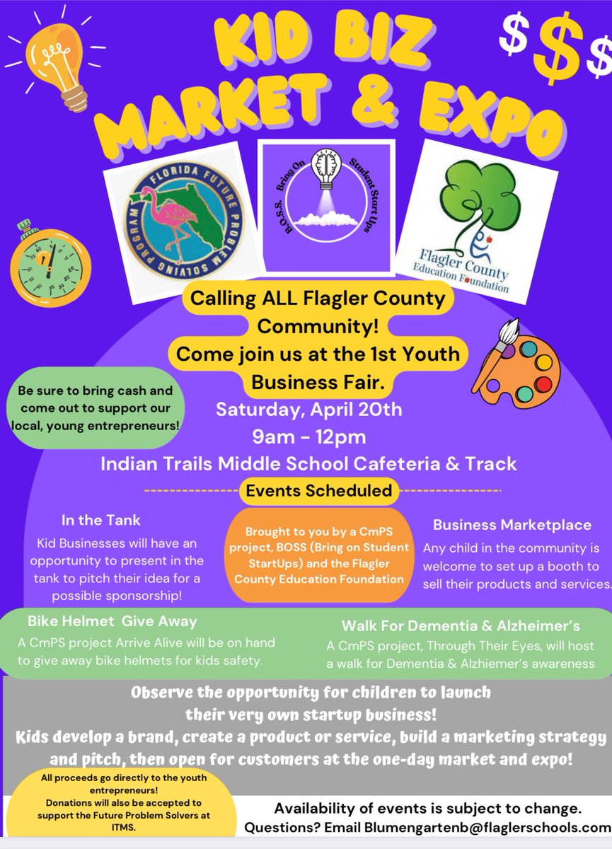 Join us today! 24 Kid Entrepreneurs will showcase there businesses, lots of fun treats to eat, a bike rodeo, free bike helmets, a business contest live, and a walk to support learning about Dementia and Alzheimer’s. You won’t want to miss this!