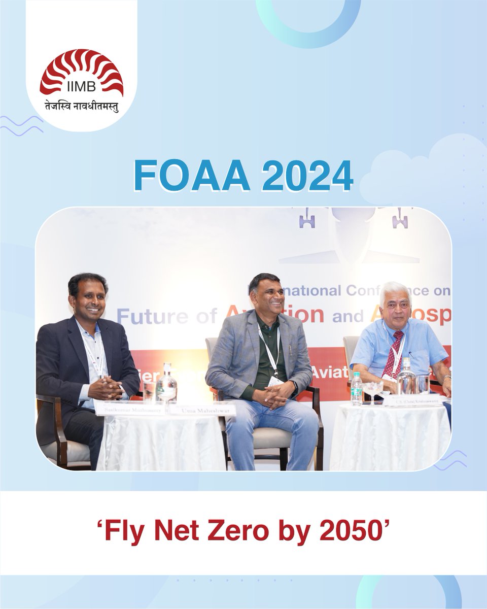 Chris Krishnaswamy, Sasikumar Muthusamy and Uma Maheshwar discussed disruptive technologies and the challenges to reach net zero goals. #Aviation #Aerospace #Conference #Academia #Networking #IIMBangalore #IIMB #FOAA2024 #eep