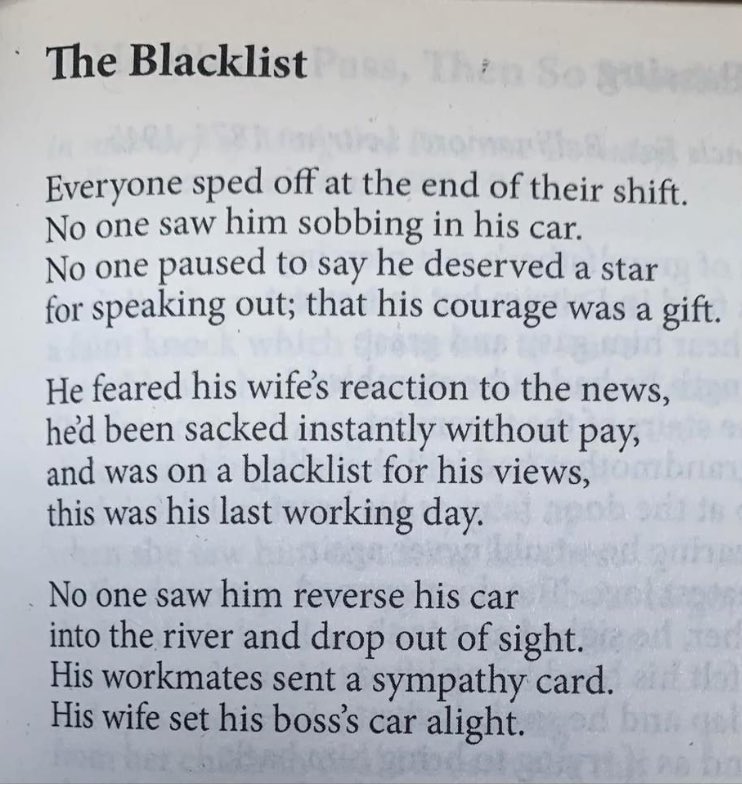 The poet Owen Gallagher, demonstrating how art can distill the essence of human experience in a few lines better than a thousand rambling speeches. The #Blacklist