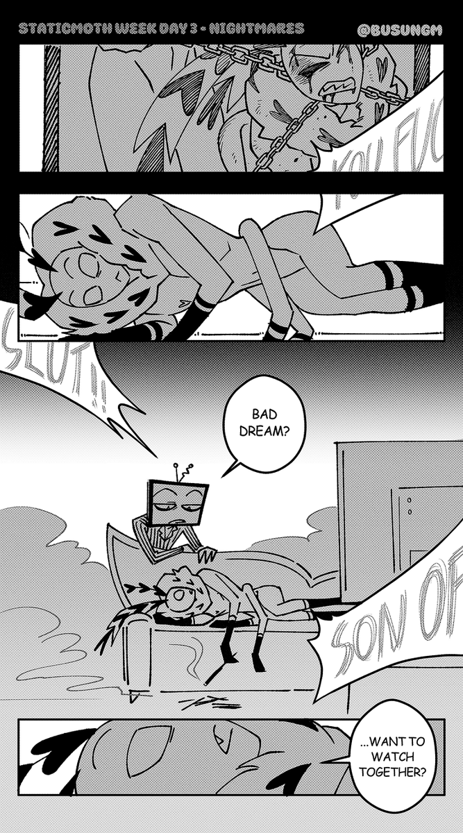 busungM's tweet photo. #SMWRevival2024 #StaticMothWeek #Voxval #StaticMoth
DAY 03: Nightmares
⚠️Past violent relationships
EAT SHIT TOGETHER https://t.co/R9L8TzlATb