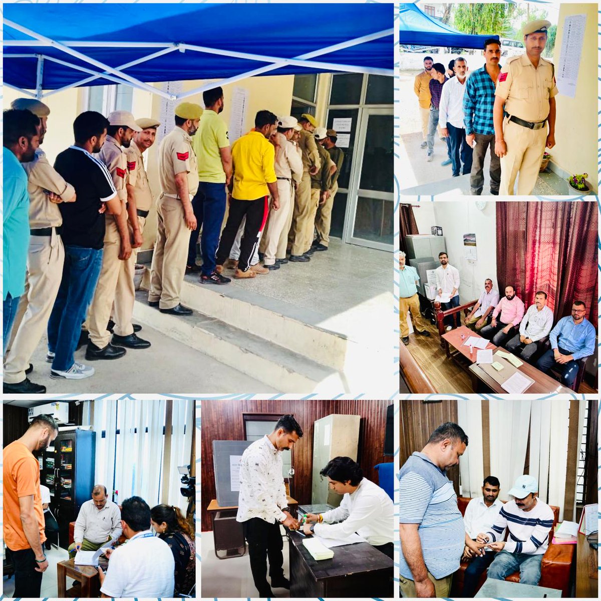 dmjammuofficial's tweet photo. Essential Services employees registered under Absentee Voters category are successfully exercising their electoral rights by voting at designated postal voting centres across the 5-Jammu PC today. Starting today, it shall be completed by April 22.

#ChunavKaParv #DeshKaGarv https://t.co/NyvL1Xe6ma