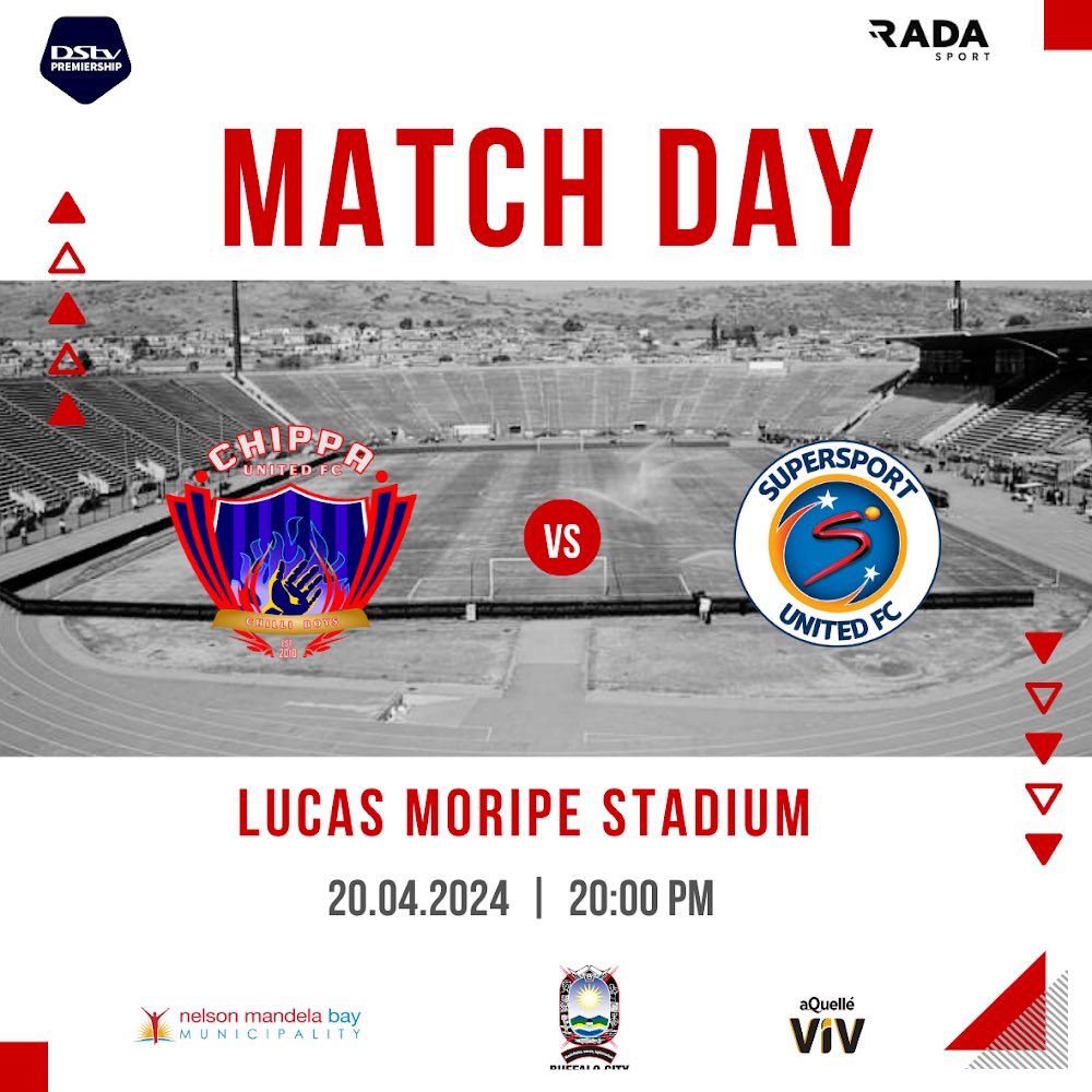 ChippaUnitedFC's tweet photo. 🌶️MATCH DAY 🌶️

🆚 SuperSport United Fc
🗓️ 20 April 2024
🏟Lucas Moripe Staduim  
🕞20h00
📺SuperSport 202 https://t.co/zjZH9wCzGj