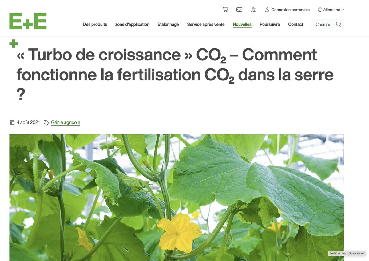 Rappel : le CO2 représente 0,04% de l'atmosphère terrestre. En dessous de 0,02% il n'y a plus de vie végétale sur Terre. Le CO2 est la nourriture des plantes, on l'utilise dans les serres. Les plantes utilisent la photosynthèse pour produire le glucose dont elles ont besoin pour