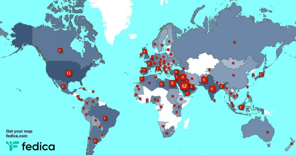 شكر خاص للمتابعين ال53 الجدد من الولايات المتحده, پاکِستان, السعوديه, وبلدان أخرى خلال الأسبوع الماضي. fedica.com/!hamzakhald