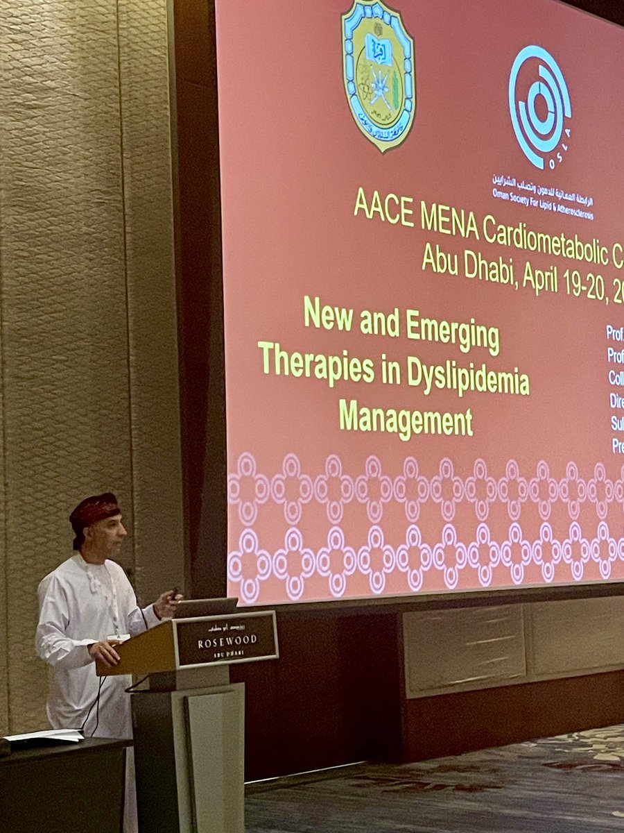 Join the ongoing session led by Dr. Khalid Al Rasadi on advances in lipidology. Discover the latest in new and emerging therapies. #AACEMENA
