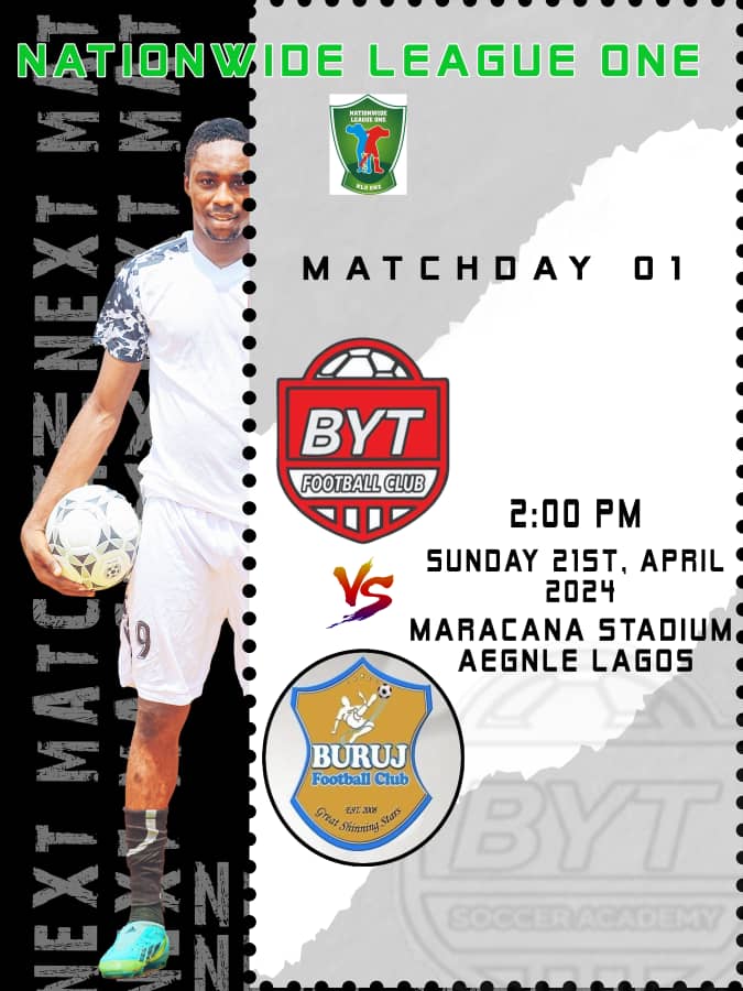 The starts tomorrow for BYT Academical FC starting with a game against Buruj FC,victory is all we would get in Christ Jesus name, Amen.