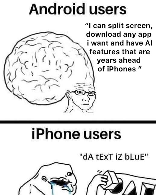 iHateApplee's tweet photo. Such a classic meme, I will have to remake this at some point to reflect folding phones.
That should make the Apple sheep even more defensive 🤣🤣🤣 https://t.co/1H2hMLtFYW