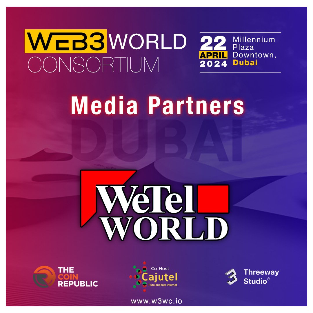We are glad to announce 'WeTel World'  as our media partner
.
.
#Thecoinrepublicevent #W3WC #tcrevent #W3WCDubai #Web3 #FutureofTechnology #Dubai #dubaievent #web3event #token2049