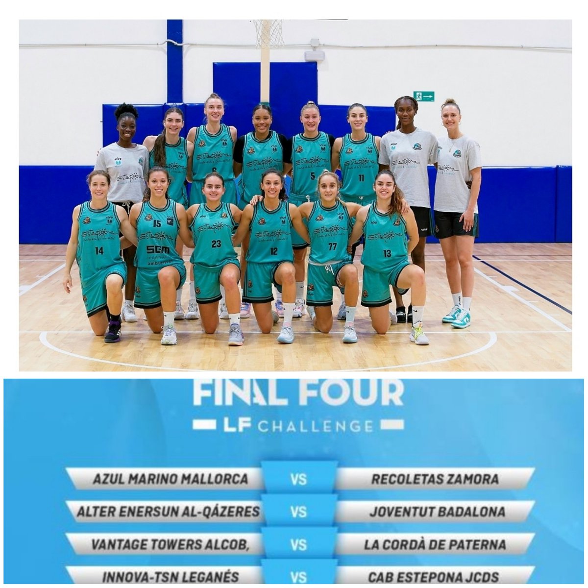 LFEMBALONCGEAM's tweet photo. Muchas suerte en los play-off de #LFChallengue a @CABESTEPONA 💪🏼🔥⛹️‍♀️🏀❤ #unidasxbasketfem https://t.co/MdBHjnRq2p