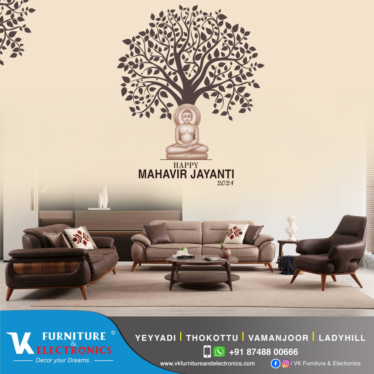May Lord Mahavir bless you abundantly and fill your life with the virtue of truth, non-violence and external compassion.

#mahaveerajayanti #VKFurnitureandElectronics
#vkgroups #vksofamakers #instagrampost #vkyeyyadi
#vkvamanjoor #VKFurnitureandElectronic