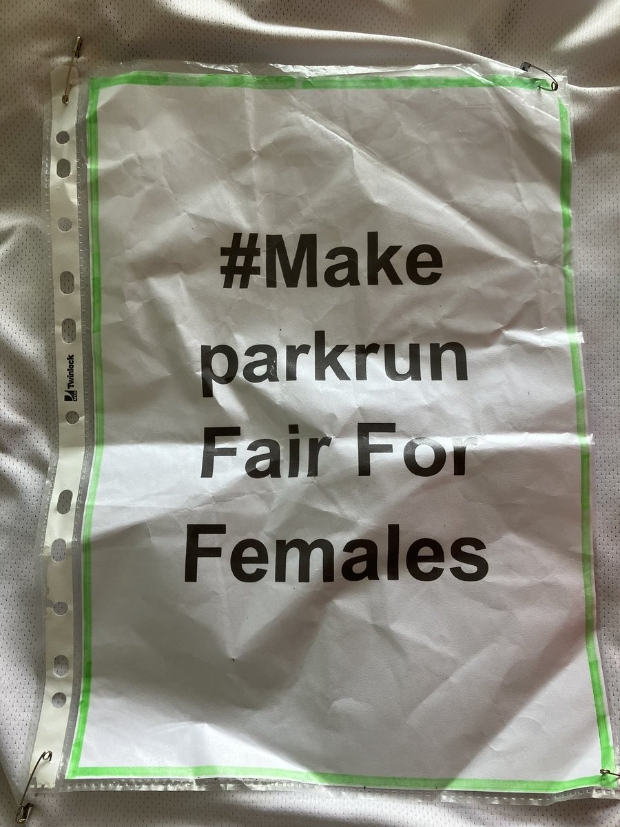 Or you can do DIY signs to raise awareness of @parkrunUK unfair self ID policy This one is well used