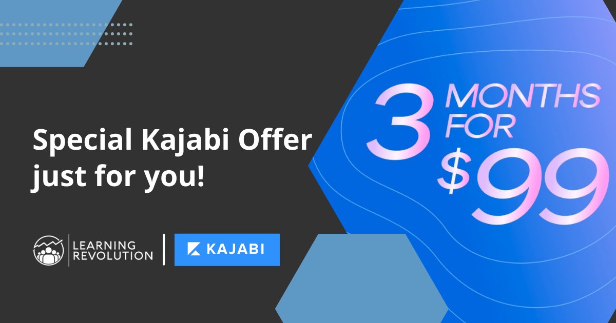 💥 Attention Learning Revolution followers! Your exclusive deal awaits: 3 months of @Kajabi for just $99! Transform your online presence & unlock the full potential of your business. Get started: bit.ly/3VEv77B. #KajabiOffer #coursecreator