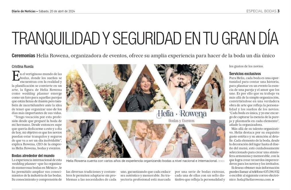 Helia_Rowena's tweet photo. Hoy salgo en el periódico noticiasnavarra_oficial en su especial de bodas!! Aquí os dejo el enlace para la versión digital: https://t.co/60aSZAxCy4 https://t.co/trMdT3vzMa