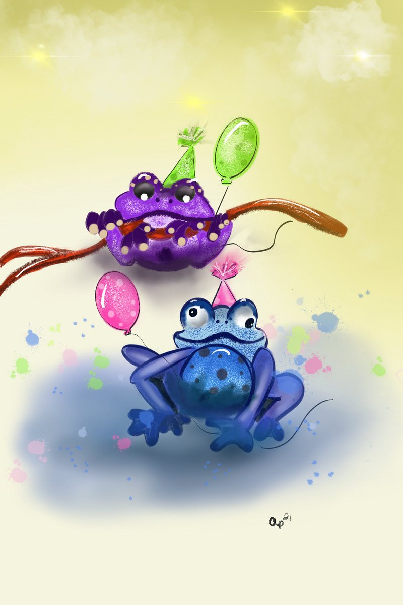 caseybella3's tweet photo. Happy Weekend Everybody!! Jumping back in with #frogapril over on Insta! Forgot to post this yesterday! 🙃 .. prompts #poisondartfrog #purplefrog .. Some more Party Frogs! .. Wishing Everyone a beautiful day! #frogapril2024 #frogart #frogillustration #illustration 🐸💚🎉 https://t.co/49vhhb4EzJ